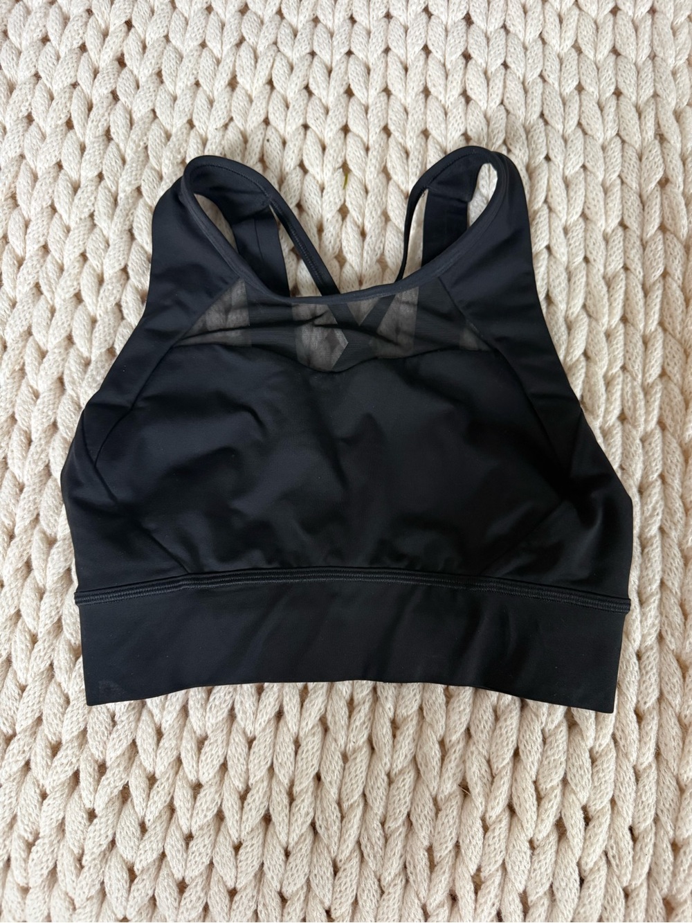 Lululemon High Impact Black Sports Bra with Mesh Detail